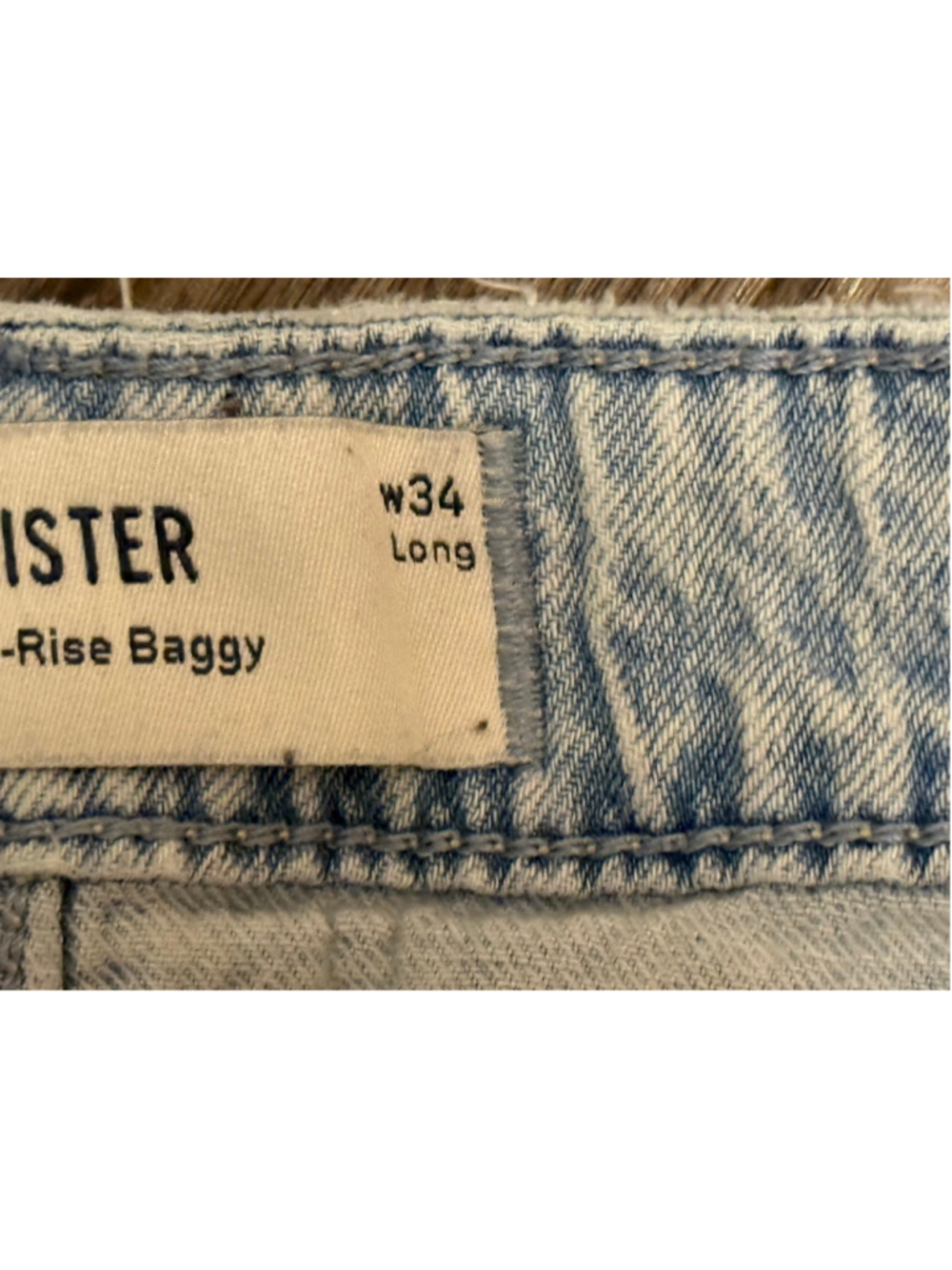 Hollister Women’s Ultra High-Rise Baggy Jeans Sz 18L Light Wash Wide Leg Cropped - Picture 3 of 9